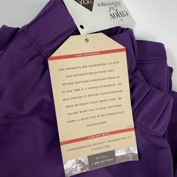 L L Bean Womens Straight Leg Pants Purple Stretch - Picture 9 of 9